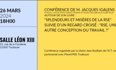 Splendeurs et misères de la RSE – Conférence de Jacques Igalens
